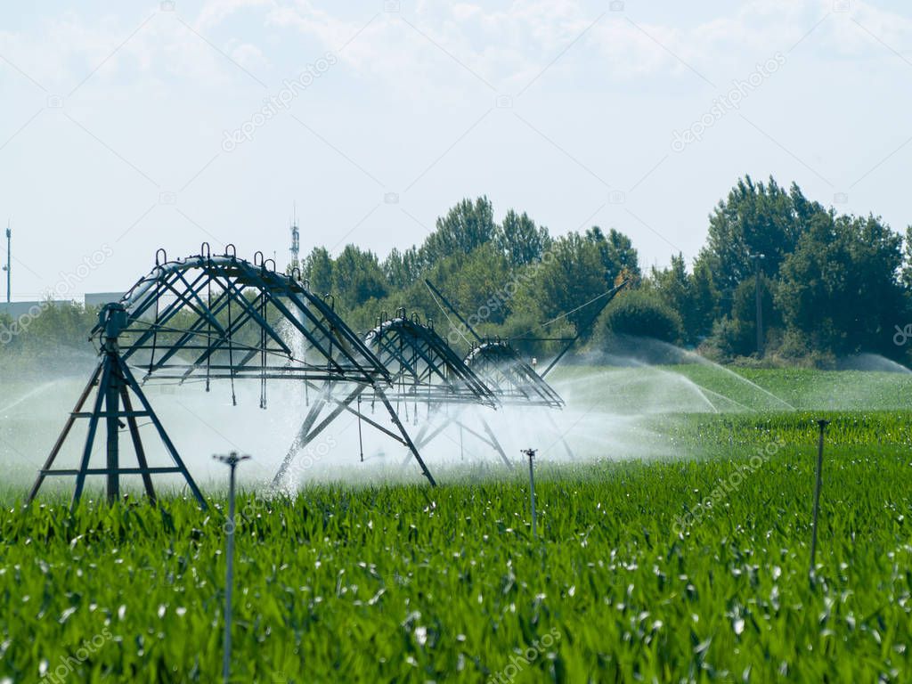 Irrigation system on countryside