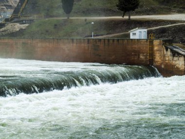 Aldeadavila dam in international douro natural park. Arribes del duero, Salamanca, Spain.  clipart
