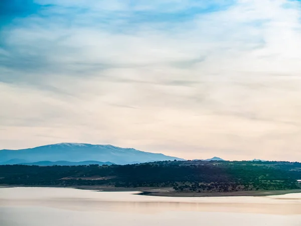 Manzara Nehir Maya Reservoir Salamanca — Stok fotoğraf