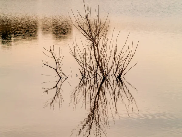 Pôr Sol Sobre Belo Lago Espanha Natureza Viagem — Fotografia de Stock