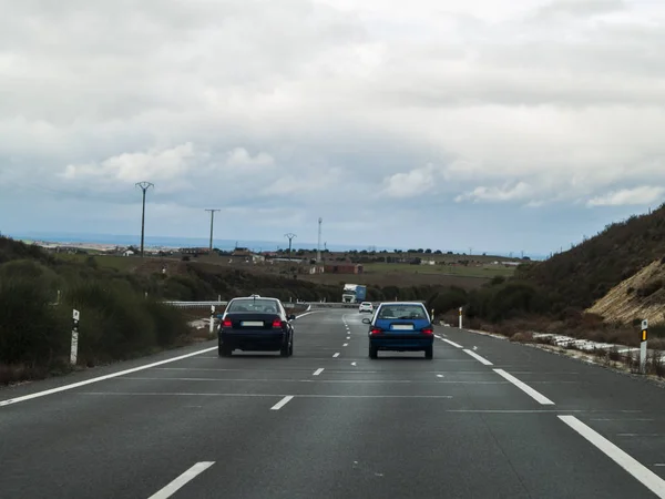 Поиск Автомобиля Дороге Саламанка Испания Лицензионные Стоковые Изображения