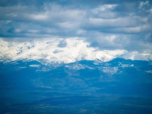 Bir Dağ Manzarası Havadan Görünümü Üzerinde Alberca Salamanca Spanya — Stok fotoğraf