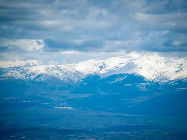 Bir Dağ Manzarası Havadan Görünümü Üzerinde Alberca Salamanca Spanya — Stok fotoğraf