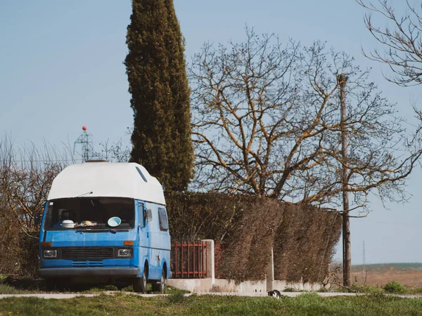 Old Blue Van Countryside Salamanca Spain — Stock Photo, Image