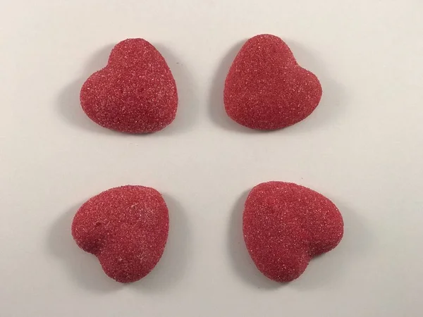 Valentine Harten Snoepjes Witte Achtergrond — Stockfoto