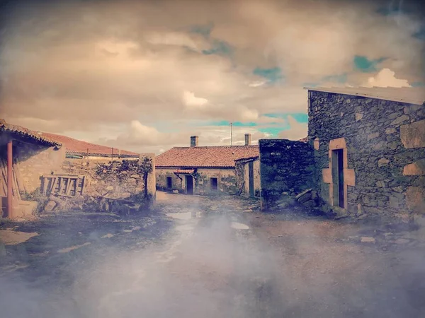 Εγκαταλελειμμένα Σπίτια Στην Ύπαιθρο Στην Ισπανία — Φωτογραφία Αρχείου