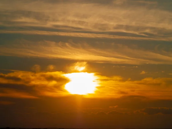 Pôr Sol Com Céu Laranja Cabeza Diego Gomez Salamanca Espanha — Fotografia de Stock