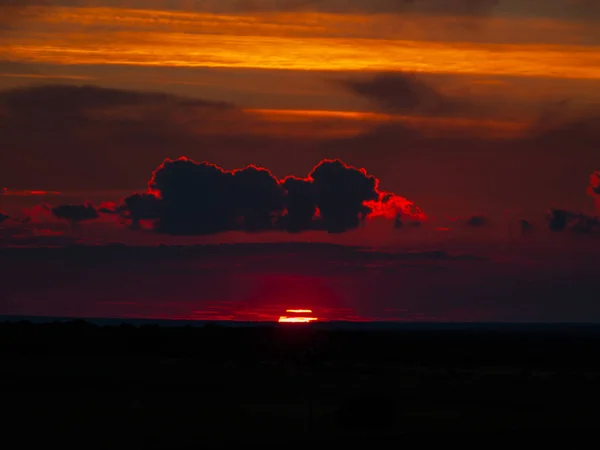 Ηλιοβασίλεμα Πορτοκαλί Ουρανό Cabeza Diego Gomez Σαλαμάνκα Ισπανία — Φωτογραφία Αρχείου