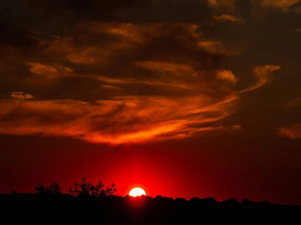 Sonnenuntergang Cabeza Diego Gomez Salamanca Spanien — Stockfoto