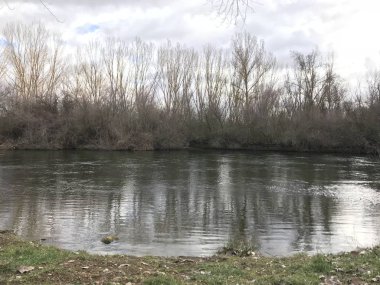 Güzel nehirde Huerta, Salamanca, İspanya