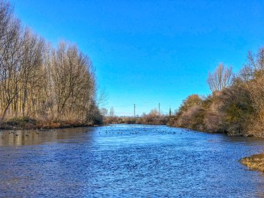 Güzel nehirde Huerta, Salamanca, İspanya