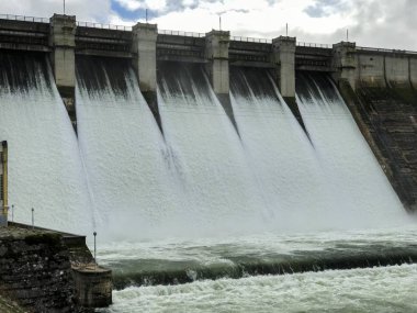 Aldeadavila Barajı Uluslararası douro doğal park. Arribes del duero, Salamanca, İspanya. 