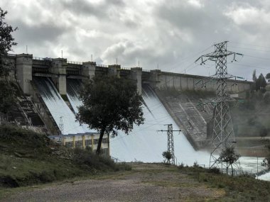 Aldeadavila Barajı Uluslararası douro doğal park. Arribes del duero, Salamanca, İspanya. 