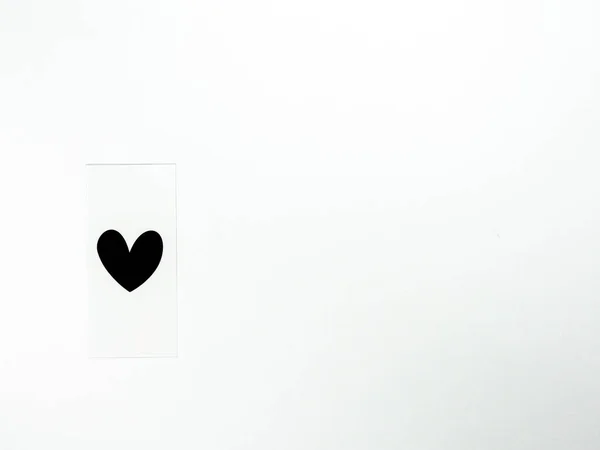 Черное Сердце Белом Фоне — стоковое фото