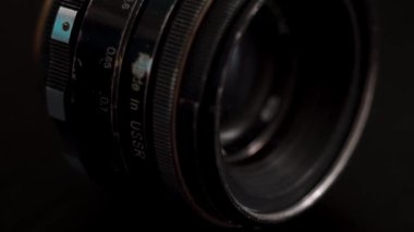 Eski lensin makro yakın çekimi. Vintage lens görüntüsü