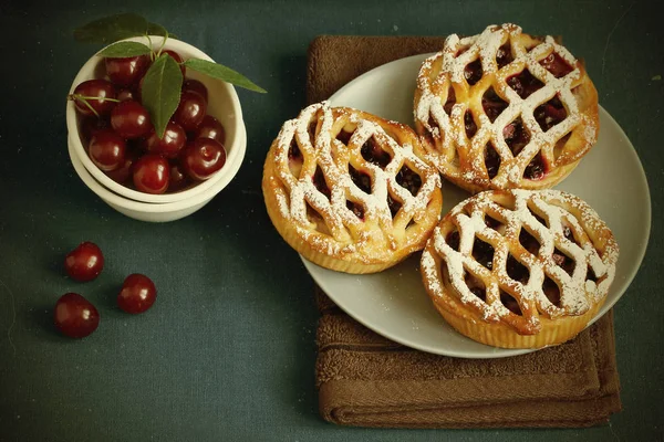 Torta Ciliegie Casalingo — Foto Stock