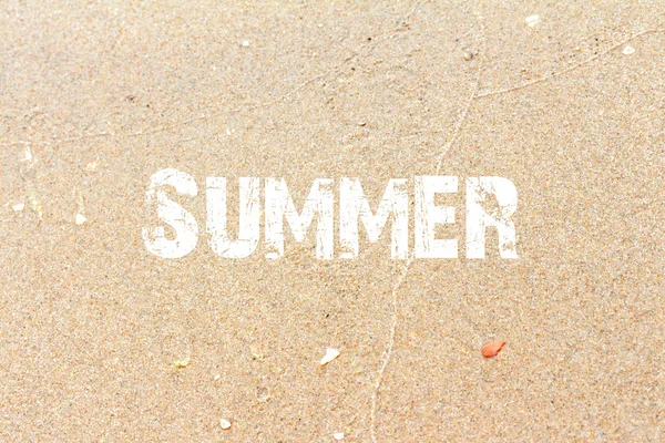 Blurred Golden Sand Shells Summer Background — Stock Photo, Image