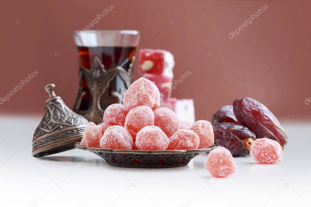original oriental sweets on the table