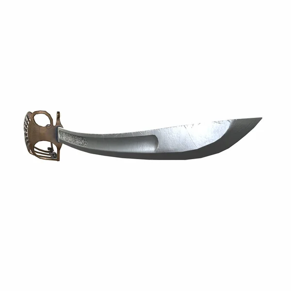 Pirate Marine Cutlass Brass Hilt Engraved Blade — Stock Photo, Image