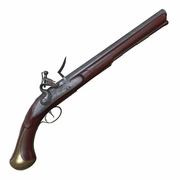Antiguo Granjero Desgastado Pistola Flintlock — Foto de Stock