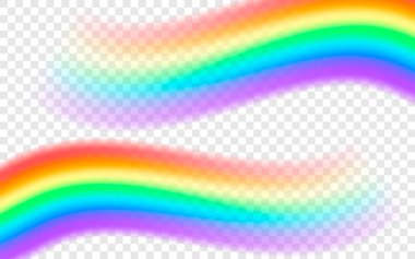 Şeffaf bir arkaplanda gökkuşağı. Fırça darbeleri. İzole vektör nesnesi. EPS 10
