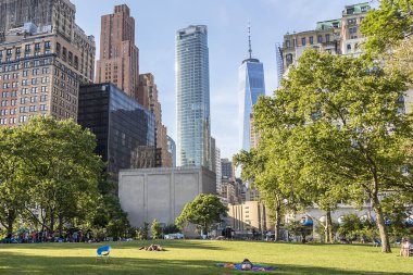 New York'ta genel Park'ta rahatlatıcı insanlar