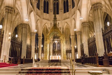 Interior of Saint Patrick's Cathedral in New York City clipart