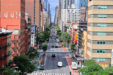 1 Avenue New York'ta trafik havadan görünümü