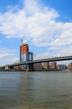Manhattan Dumbo Brooklyn Mahallesi görüldüğü gibi köprü