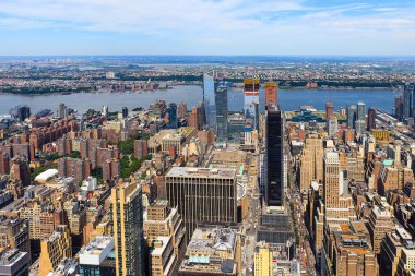 New York'un Midtown Batı Manhattan'ın havadan görünümü