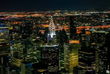 New York'un Midtown panorama geceleri