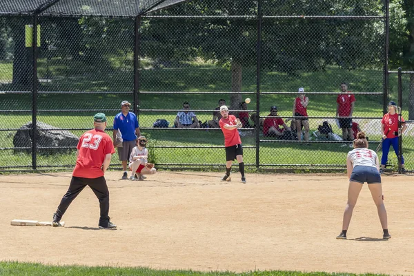 Les Gens Jouent Baseball Amateur Central Park — Photo