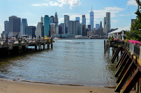 View Manhattan Skyline Dumbo District — Stock Photo, Image