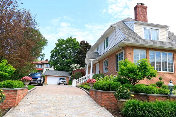 Résidentiel American Upscale House Une Maison Banlieue Résidentielle Dans Quartier — Photo