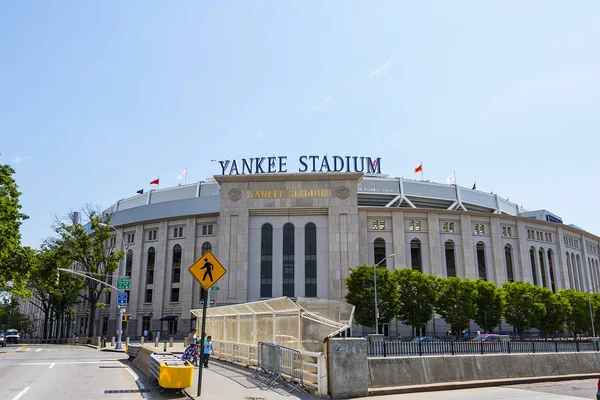 Außenansicht Des Yankee Stadions Der Bronx Von Der Macombs Staudammbrücke — Stockfoto