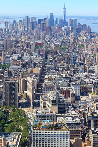 Aerial Panoramic View Downtown Manhattan — Stock Photo, Image