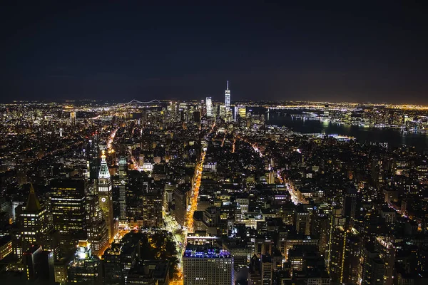 Hava panoramik Manhattan geceleri