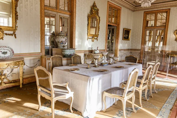 Sala Pranzo Nel Palazzo Reale Queluz Precedentemente Utilizzata Come Residenza — Foto Stock