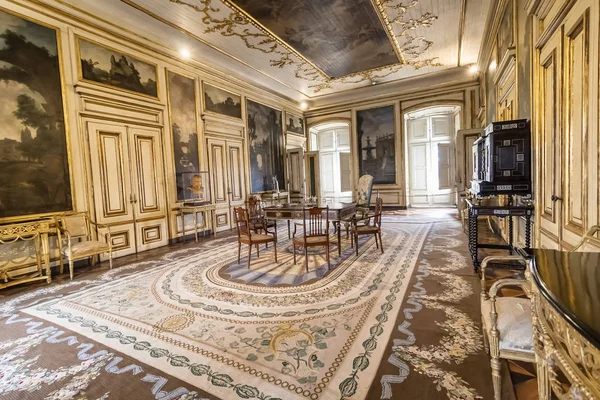 Escritório Dentro Rico Decorado Palácio Real Queluz Antigamente Usado Como — Fotografia de Stock