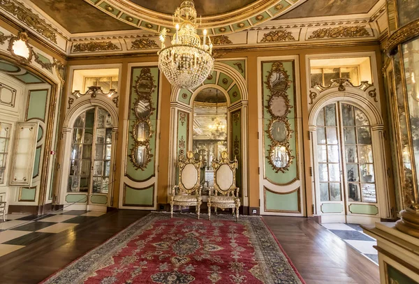 Ambassador Room Rich Decorated Queluz Royal Palace Formerly Used Summer — Stock Photo, Image