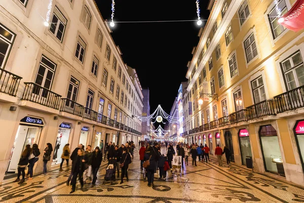 Mensen Straat Van Augusta Met Cristmas Oud Nieuw Decoratie Augusta — Stockfoto