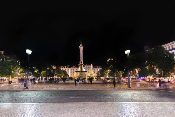 Rossio Square Christmas Lisbon Portugal — Stock Photo, Image