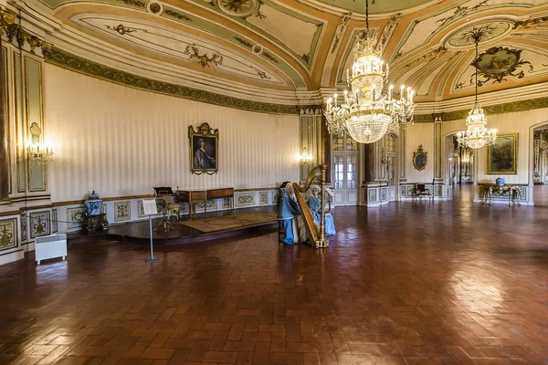 Sala Música Rica Decorada Palácio Real Queluz Antigamente Usado Como — Fotografia de Stock