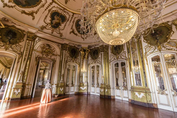 Salón Baile Rico Decorado Con Palacio Real Queluz Antiguamente Utilizado — Foto de Stock