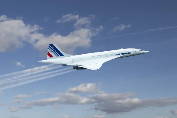 Vliegtuig Concorde Een Supersonisch Passagier Passagiersvliegtuig Met 144 Zetels — Stockfoto