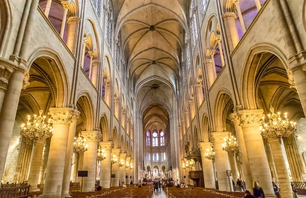 Paris Frankrike Mars 2018 Interiör Katedralen Notre Dame Paris Frankrike — Stockfoto