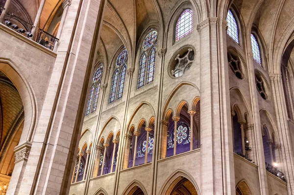 Paříž Francie Března 2018 Vitráže Katedrále Notre Dame — Stock fotografie