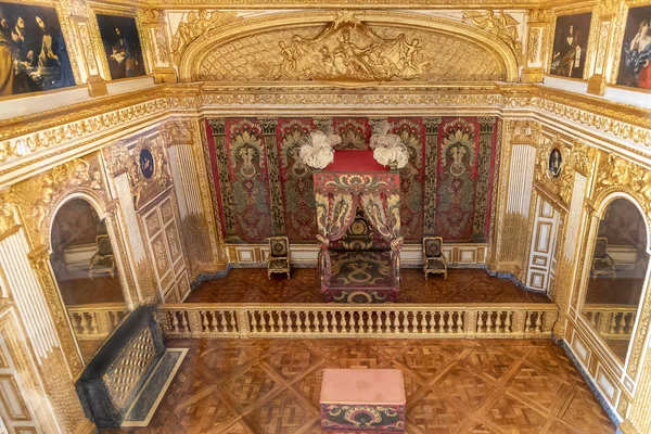 Βερσαλλίες Γαλλία Μαρτίου 2018 Αναπαράσταση Του Βασιλιά Δωμάτιο Κρεβάτι Στο — Φωτογραφία Αρχείου