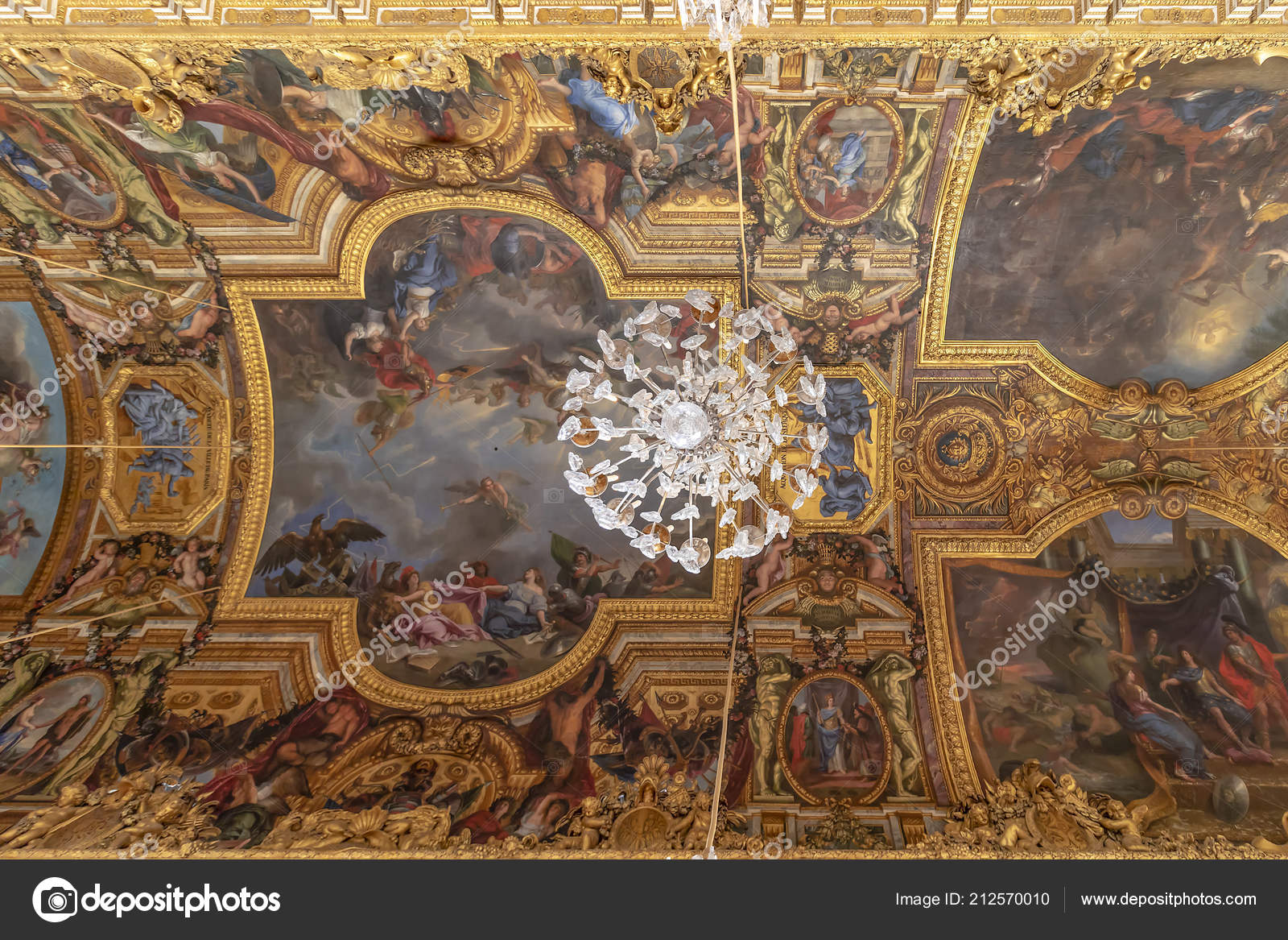 Versailles France March 2018 View Chandelier Hall Mirrors