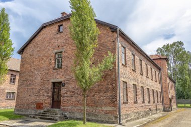 Auschwitz, Polonya - 2 Haziran 2018: Tutsak barrack Auschwitz'de 1. Nazi toplama kampı, Auschwitz, Polonya